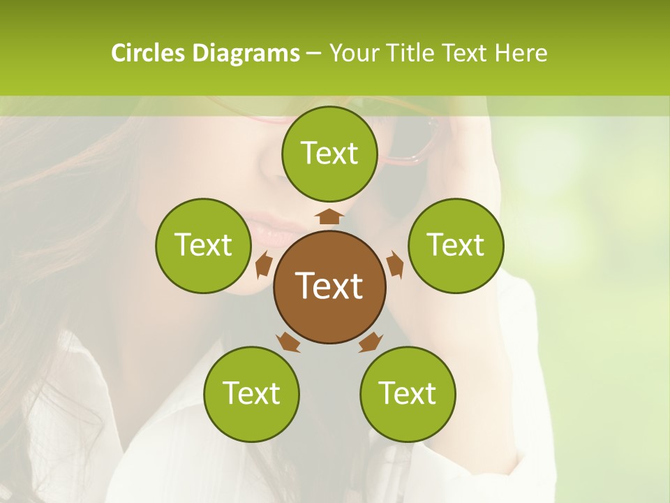 A Woman With Red Glasses Is Holding Her Head PowerPoint Template