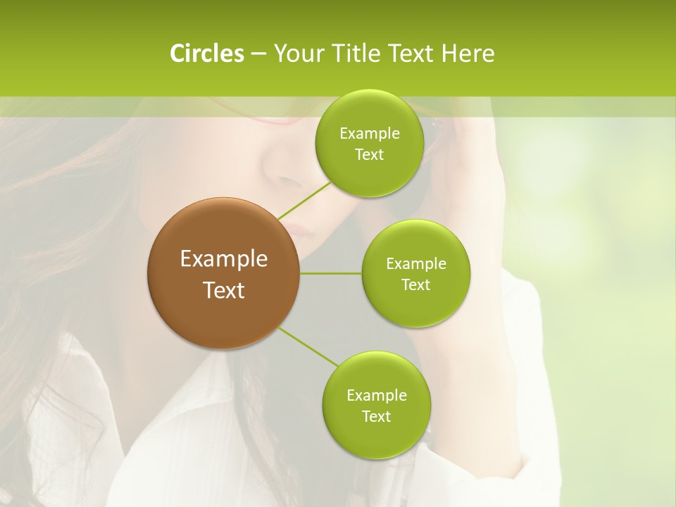 A Woman With Red Glasses Is Holding Her Head PowerPoint Template