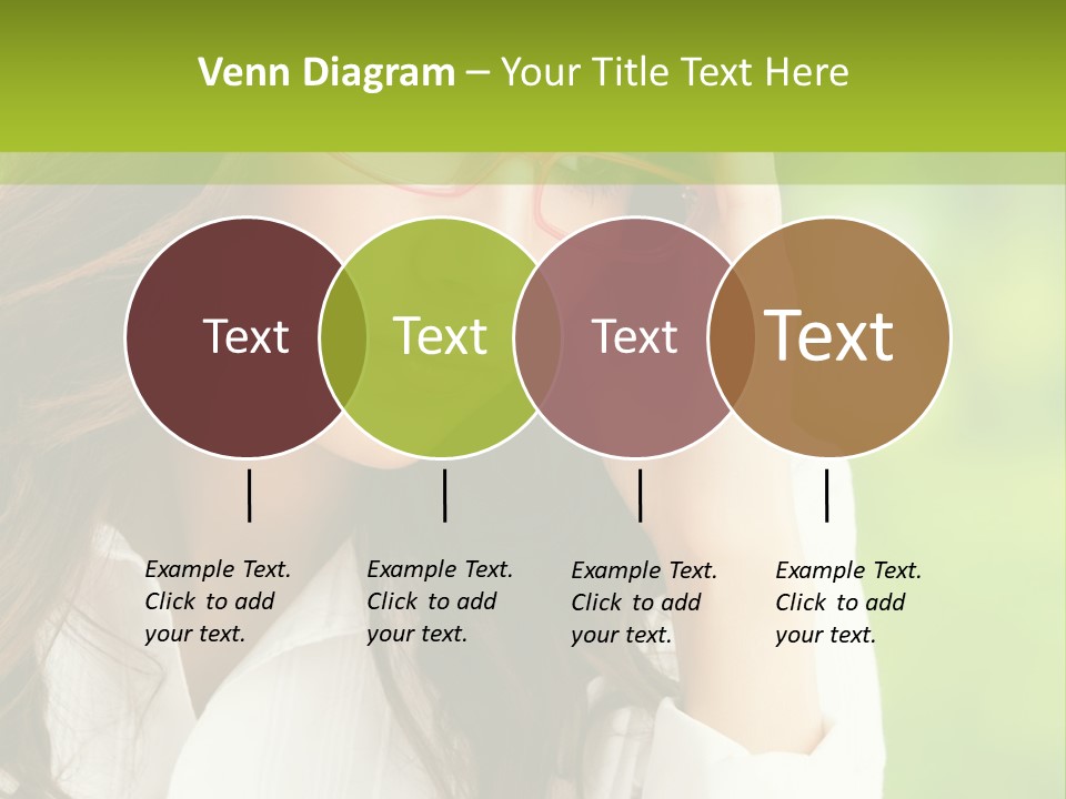 A Woman With Red Glasses Is Holding Her Head PowerPoint Template
