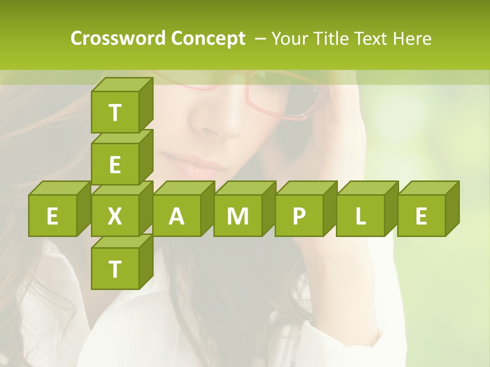 A Woman With Red Glasses Is Holding Her Head PowerPoint Template