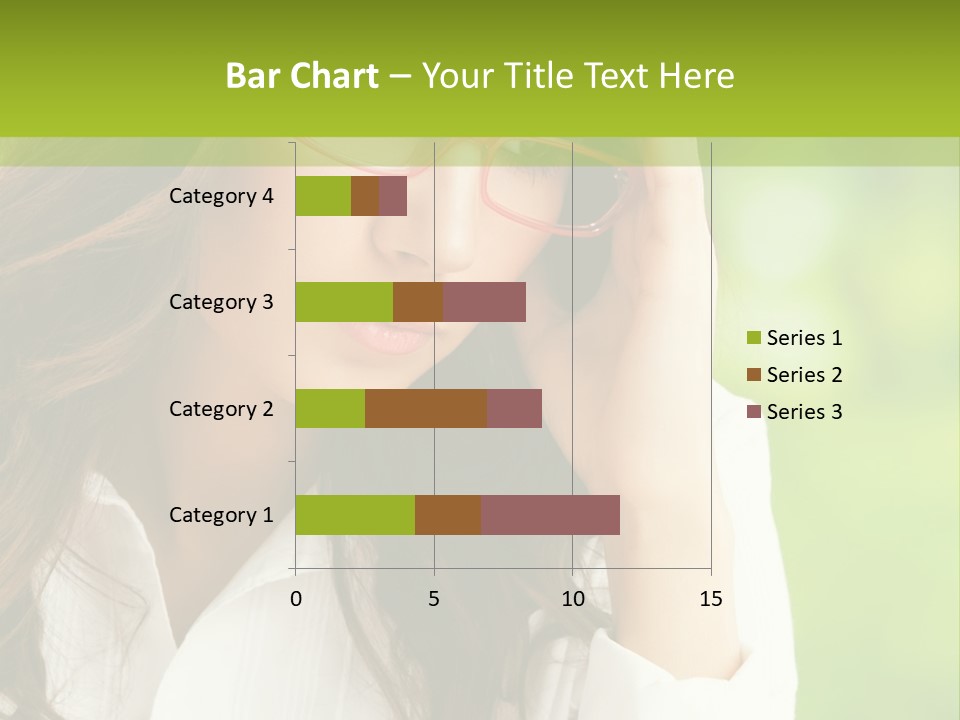 A Woman With Red Glasses Is Holding Her Head PowerPoint Template