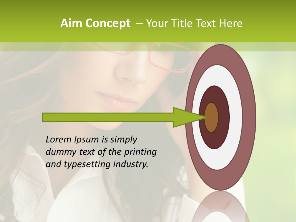 A Woman With Red Glasses Is Holding Her Head PowerPoint Template