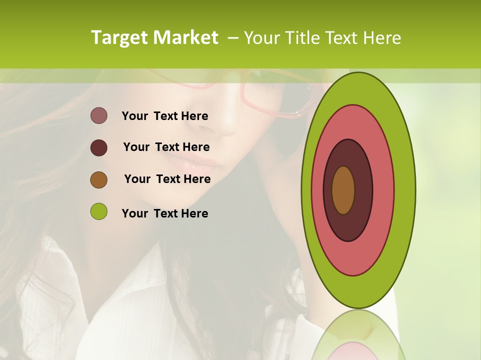 A Woman With Red Glasses Is Holding Her Head PowerPoint Template