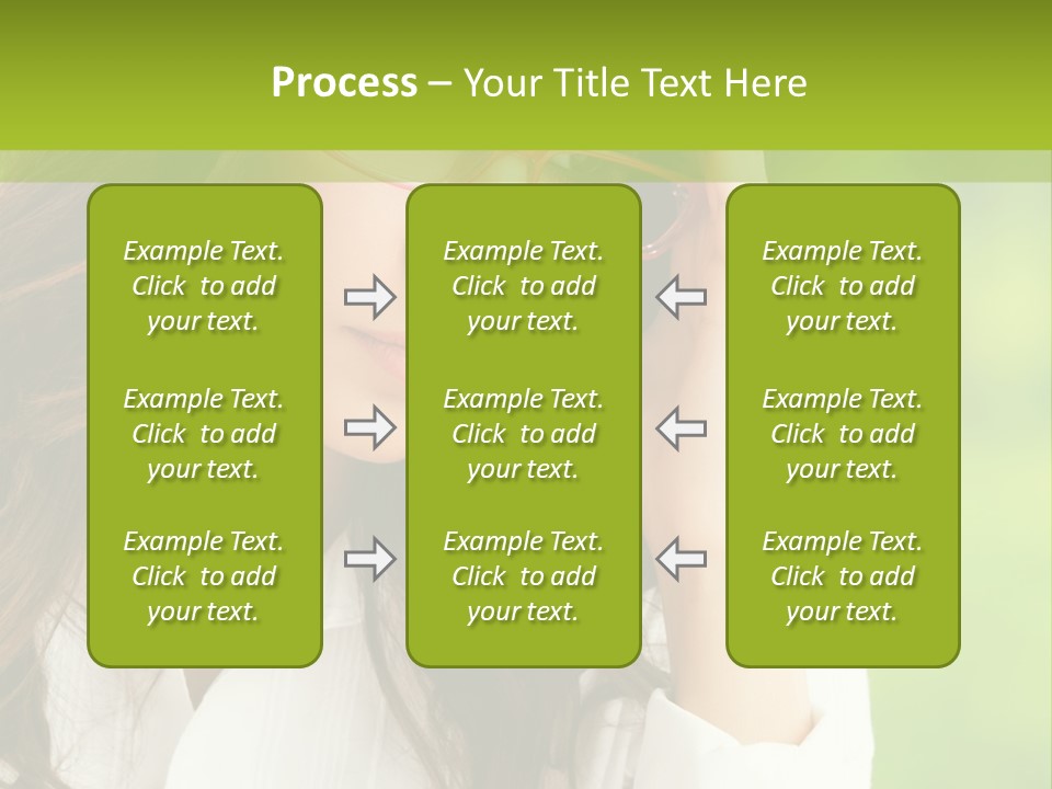 A Woman With Red Glasses Is Holding Her Head PowerPoint Template