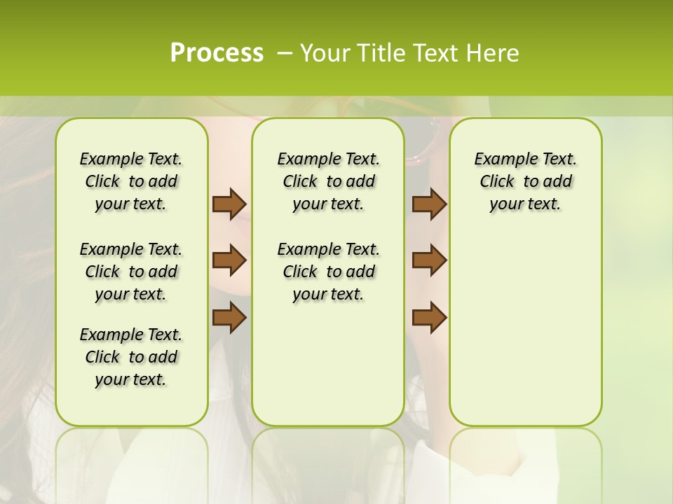 A Woman With Red Glasses Is Holding Her Head PowerPoint Template
