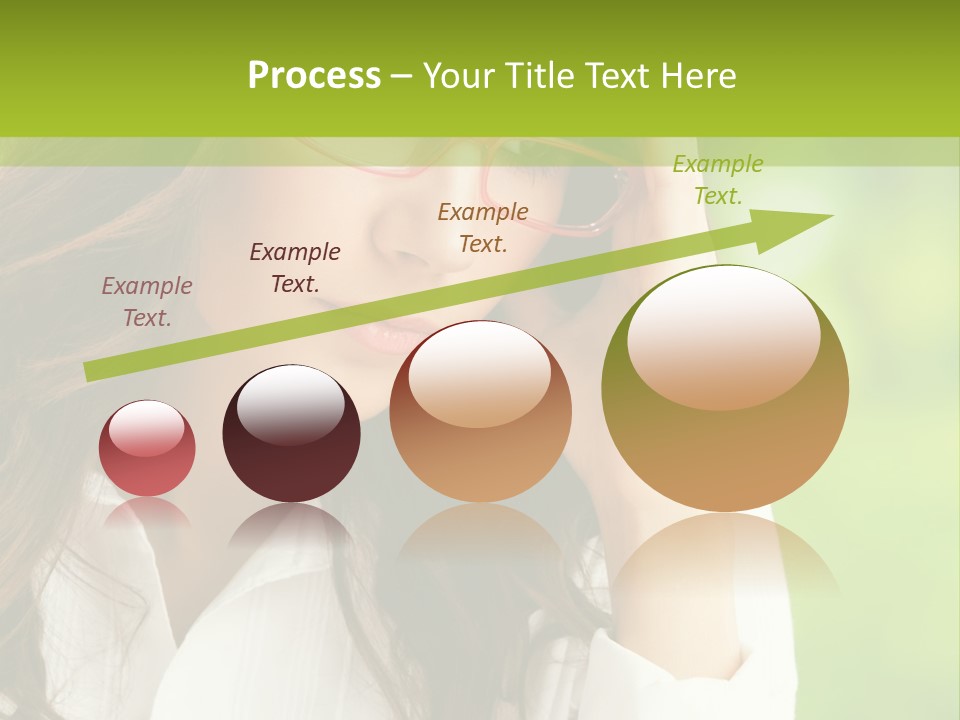 A Woman With Red Glasses Is Holding Her Head PowerPoint Template