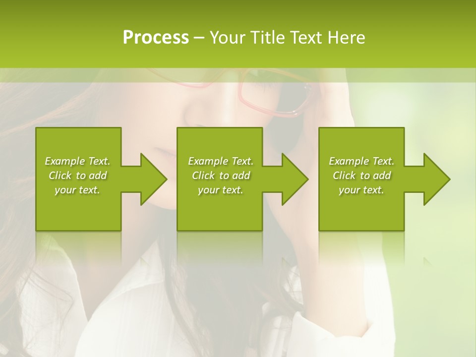 A Woman With Red Glasses Is Holding Her Head PowerPoint Template