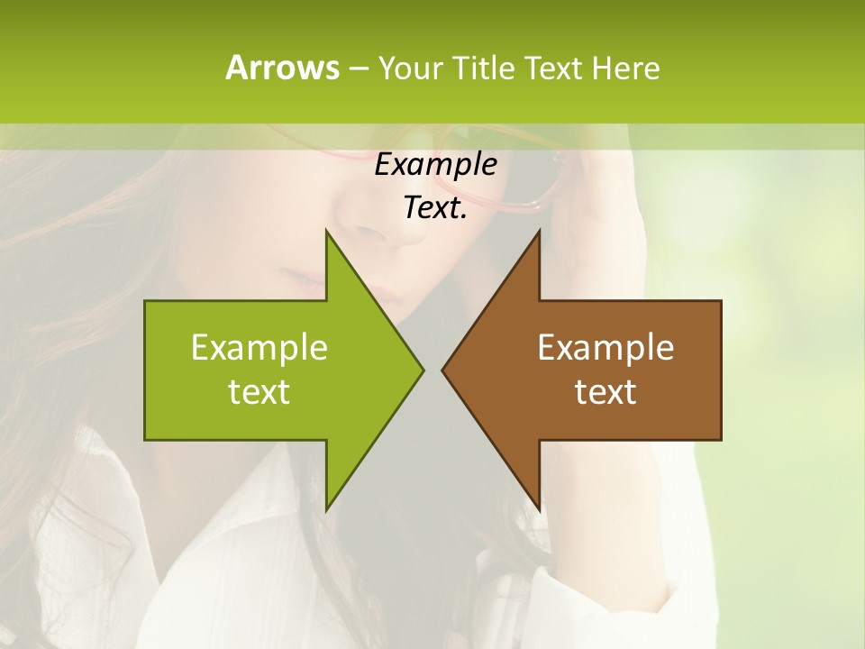 A Woman With Red Glasses Is Holding Her Head PowerPoint Template