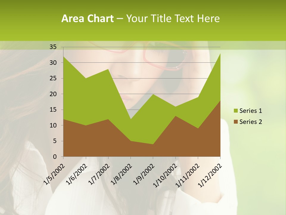 A Woman With Red Glasses Is Holding Her Head PowerPoint Template