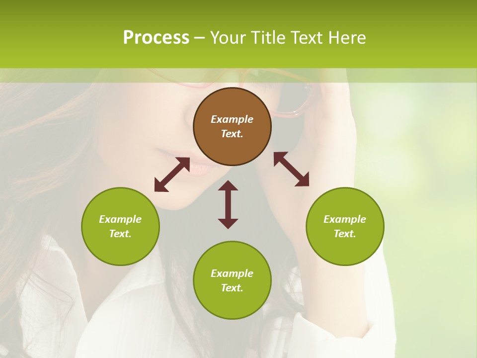 A Woman With Red Glasses Is Holding Her Head PowerPoint Template