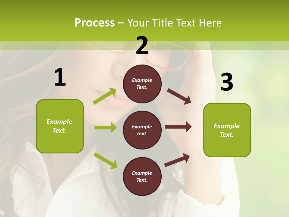 A Woman With Red Glasses Is Holding Her Head PowerPoint Template