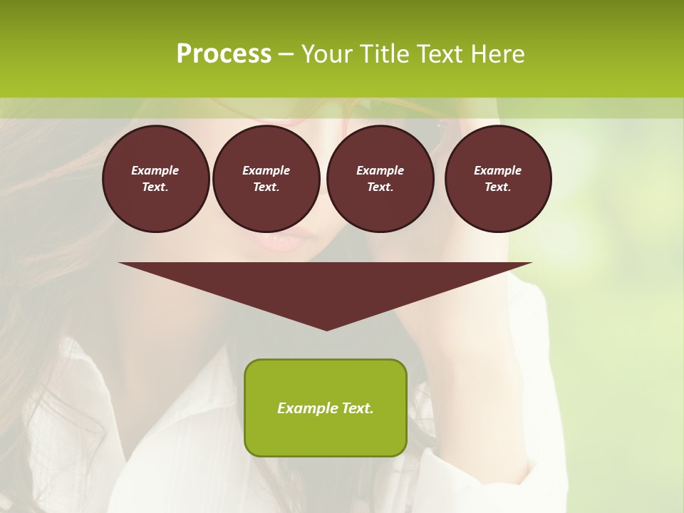 A Woman With Red Glasses Is Holding Her Head PowerPoint Template