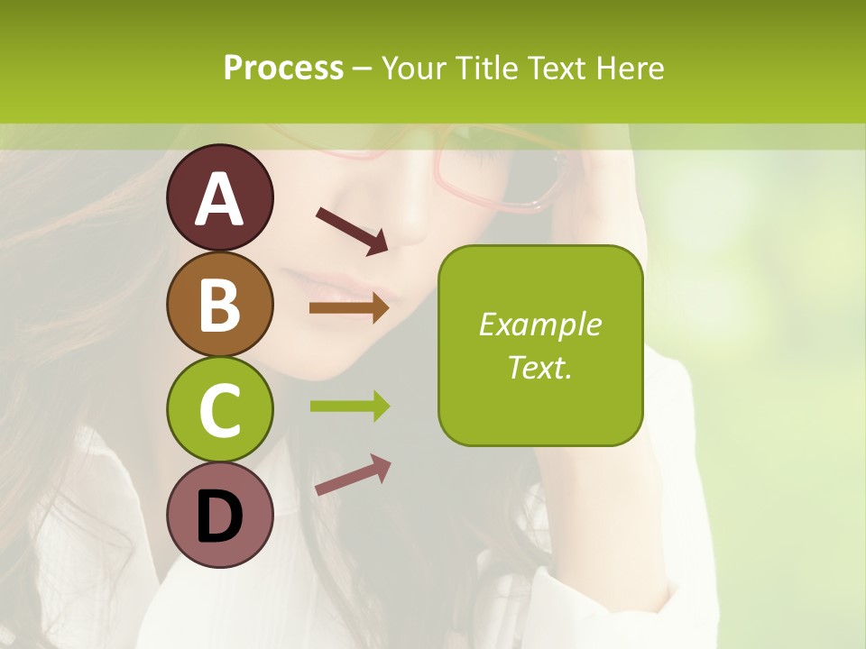 A Woman With Red Glasses Is Holding Her Head PowerPoint Template