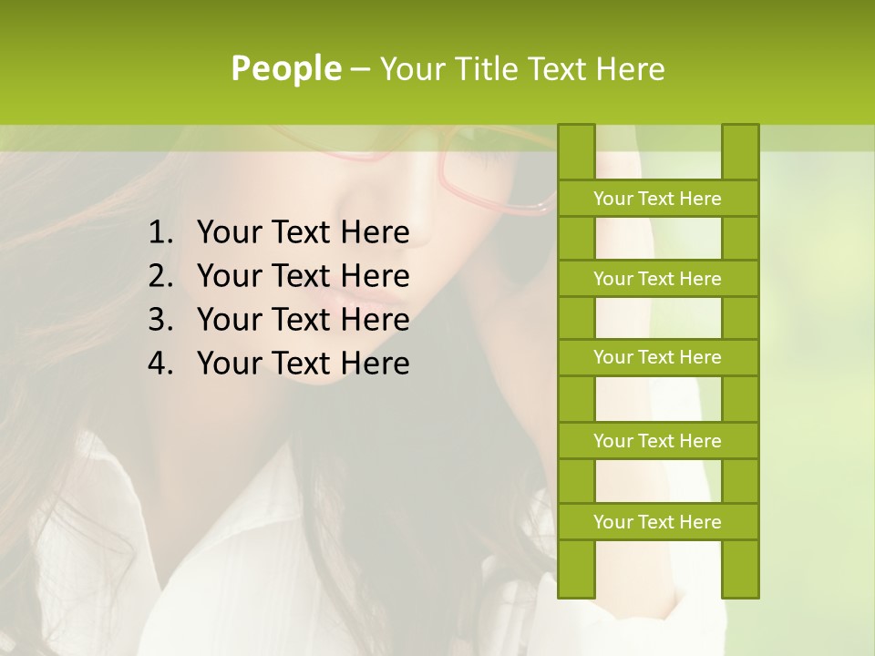 A Woman With Red Glasses Is Holding Her Head PowerPoint Template