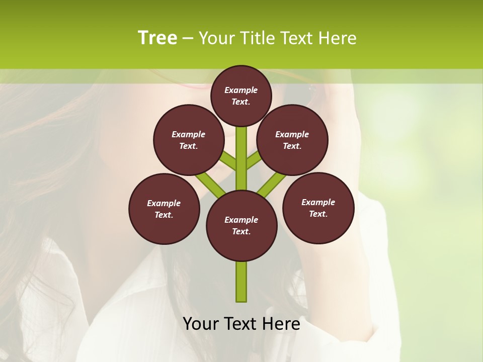 A Woman With Red Glasses Is Holding Her Head PowerPoint Template