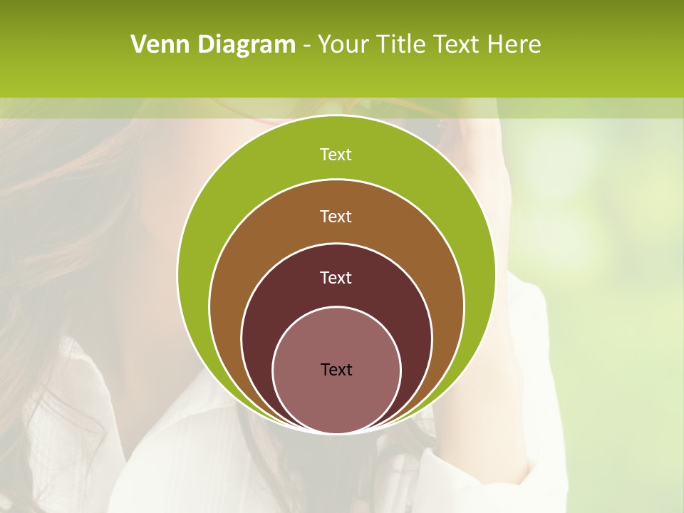 A Woman With Red Glasses Is Holding Her Head PowerPoint Template