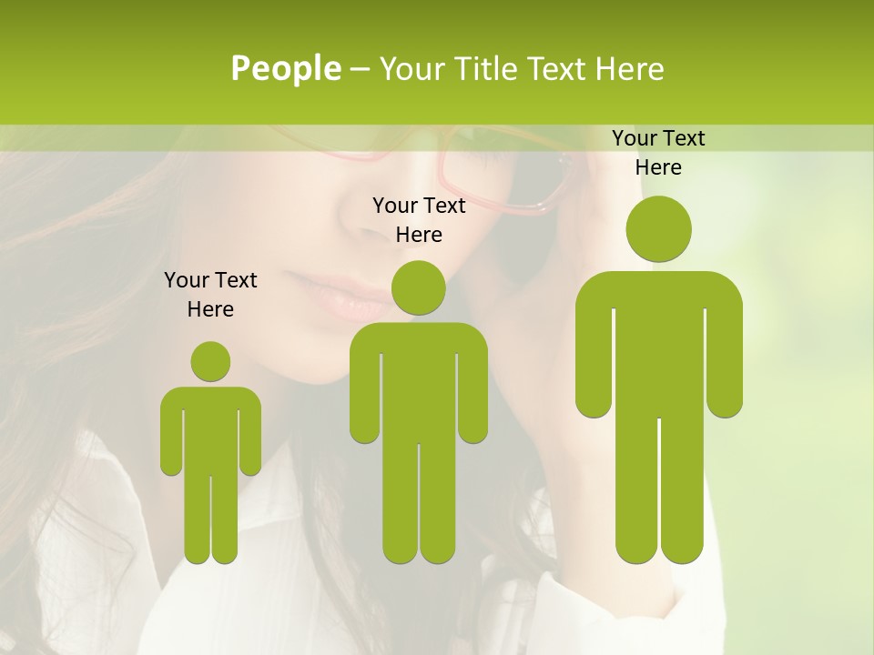 A Woman With Red Glasses Is Holding Her Head PowerPoint Template