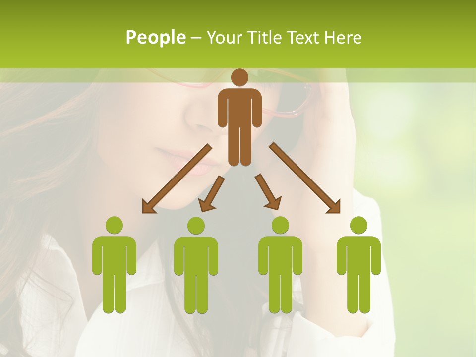 A Woman With Red Glasses Is Holding Her Head PowerPoint Template