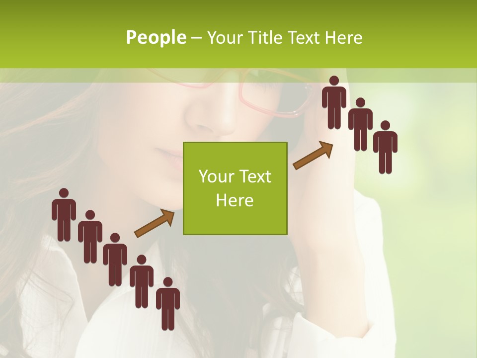 A Woman With Red Glasses Is Holding Her Head PowerPoint Template