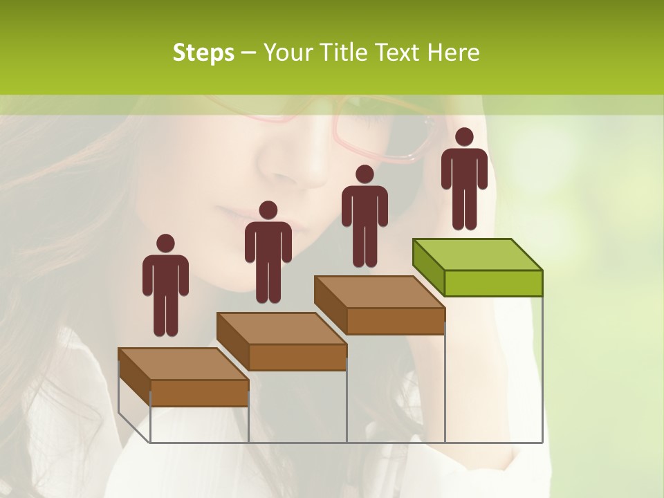 A Woman With Red Glasses Is Holding Her Head PowerPoint Template