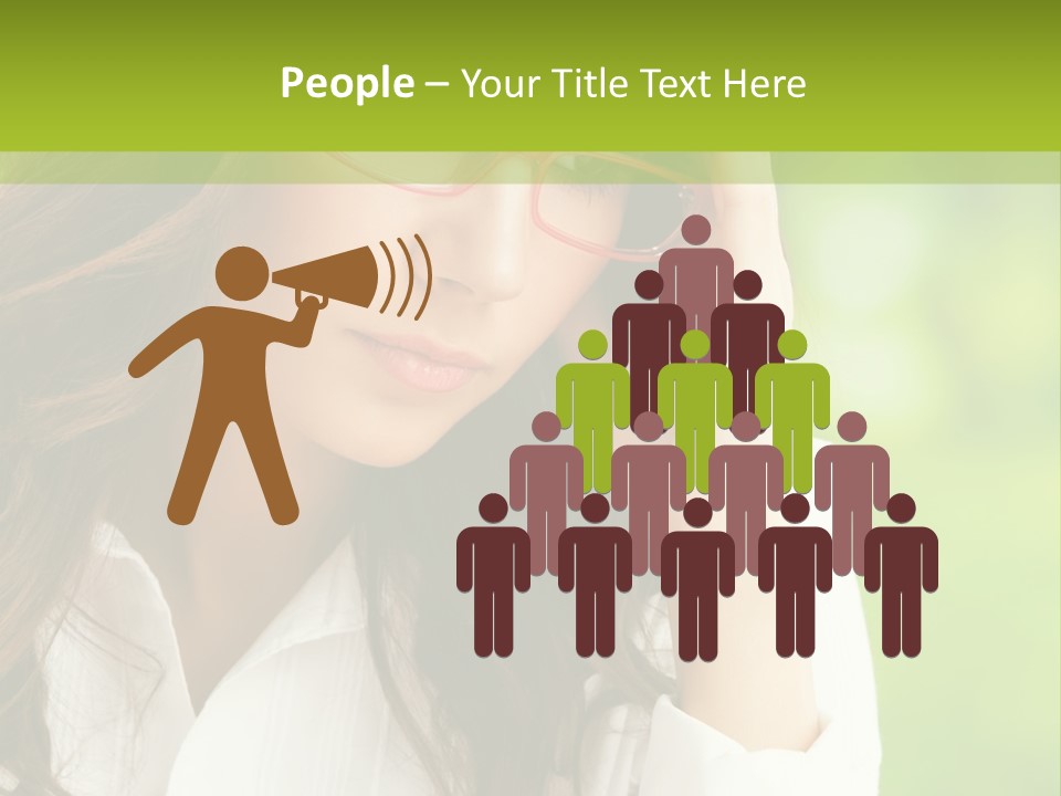 A Woman With Red Glasses Is Holding Her Head PowerPoint Template