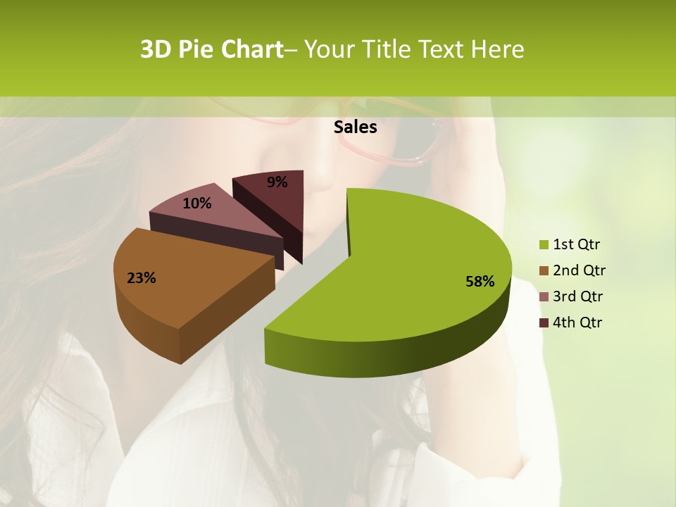 A Woman With Red Glasses Is Holding Her Head PowerPoint Template