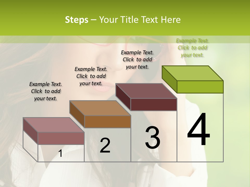 A Woman With Red Glasses Is Holding Her Head PowerPoint Template