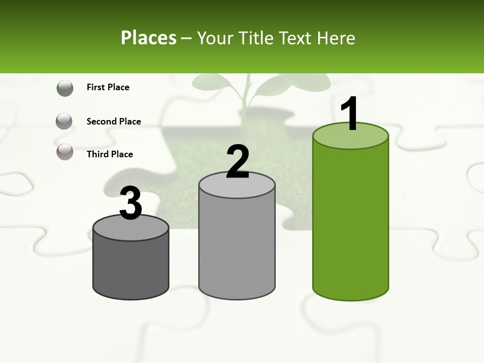 A Piece Of Puzzle With A Plant Growing Out Of It PowerPoint Template