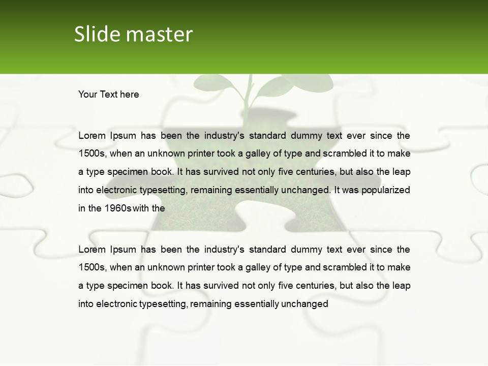 A Piece Of Puzzle With A Plant Growing Out Of It PowerPoint Template