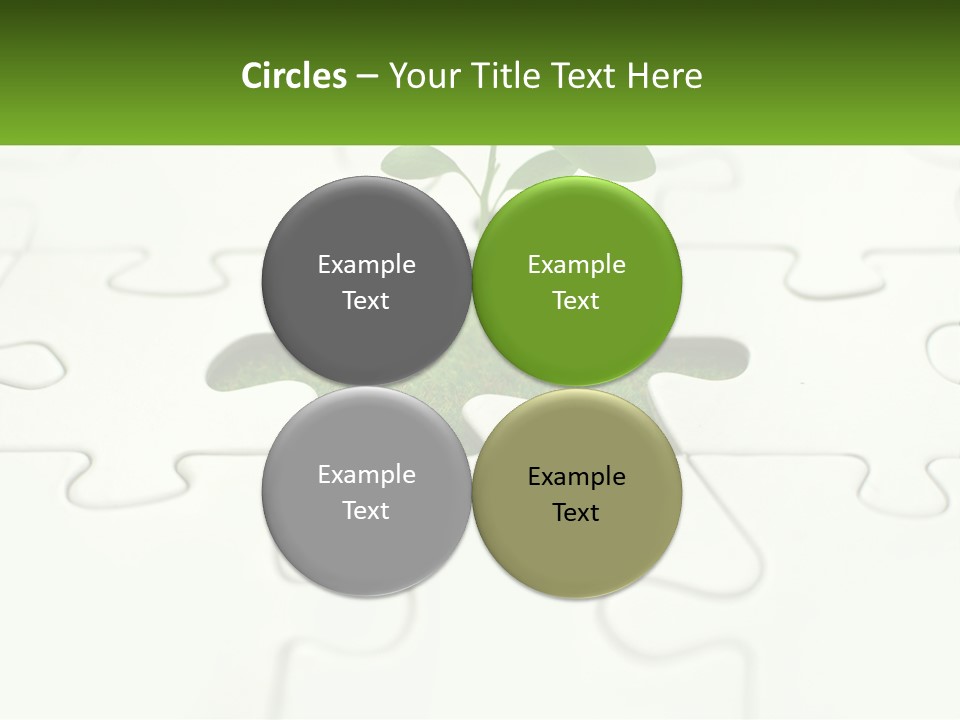 A Piece Of Puzzle With A Plant Growing Out Of It PowerPoint Template