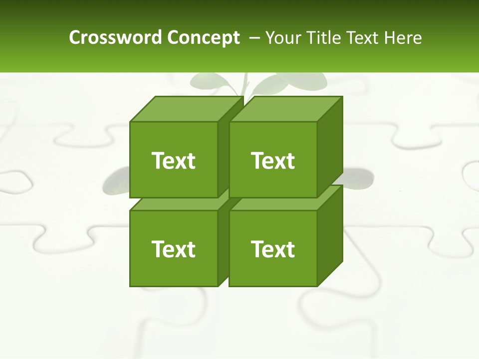 A Piece Of Puzzle With A Plant Growing Out Of It PowerPoint Template