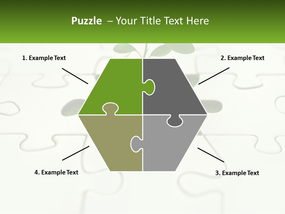 A Piece Of Puzzle With A Plant Growing Out Of It PowerPoint Template