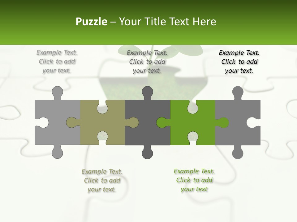 A Piece Of Puzzle With A Plant Growing Out Of It PowerPoint Template