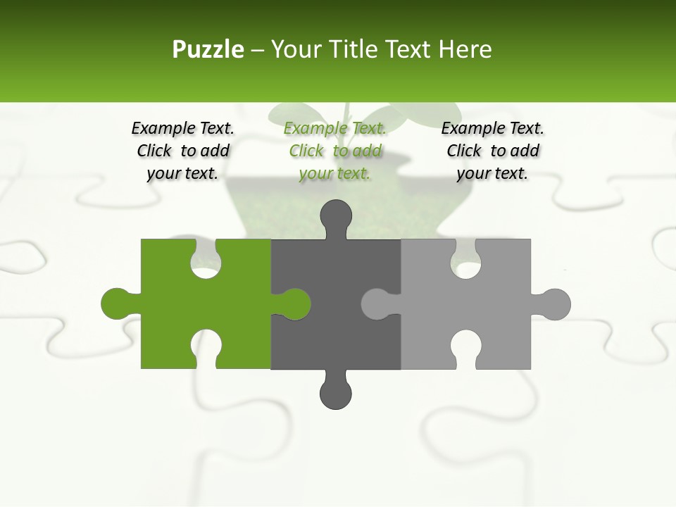 A Piece Of Puzzle With A Plant Growing Out Of It PowerPoint Template