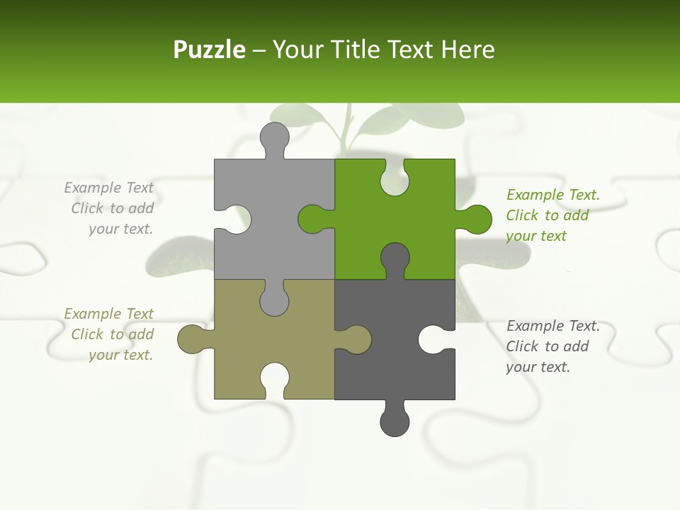 A Piece Of Puzzle With A Plant Growing Out Of It PowerPoint Template