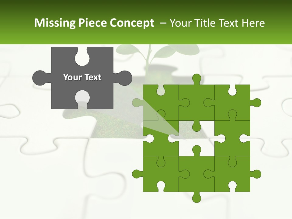 A Piece Of Puzzle With A Plant Growing Out Of It PowerPoint Template