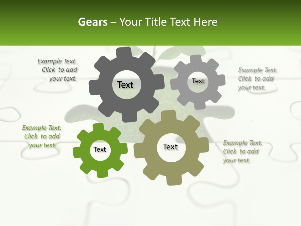 A Piece Of Puzzle With A Plant Growing Out Of It PowerPoint Template