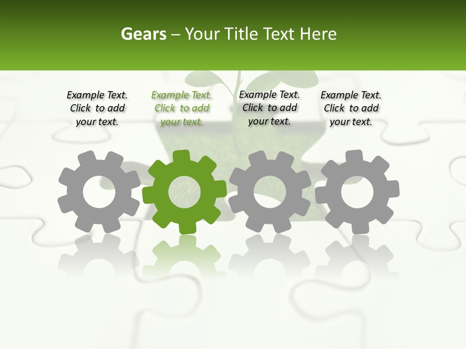 A Piece Of Puzzle With A Plant Growing Out Of It PowerPoint Template