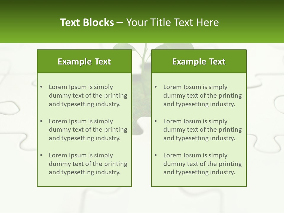 A Piece Of Puzzle With A Plant Growing Out Of It PowerPoint Template