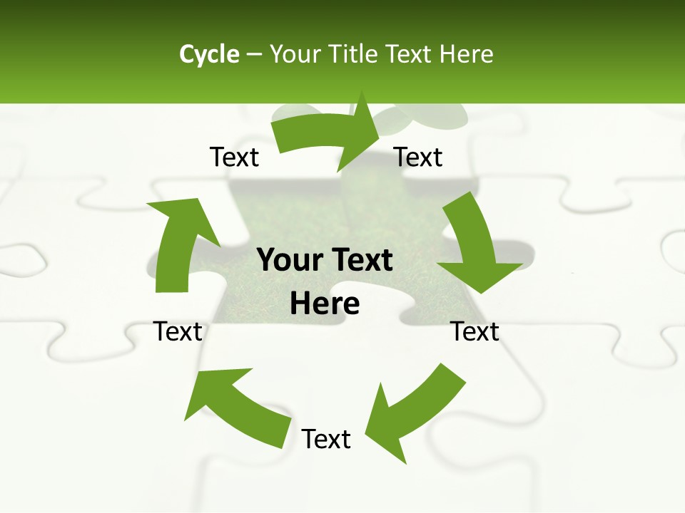 A Piece Of Puzzle With A Plant Growing Out Of It PowerPoint Template