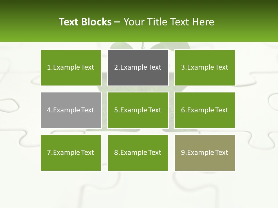 A Piece Of Puzzle With A Plant Growing Out Of It PowerPoint Template