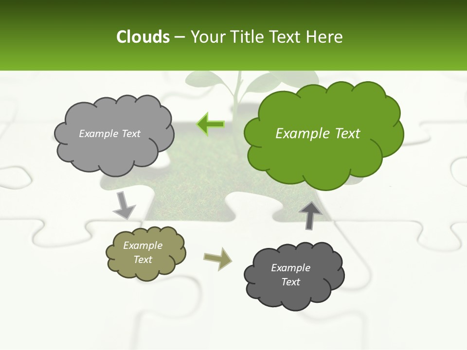 A Piece Of Puzzle With A Plant Growing Out Of It PowerPoint Template