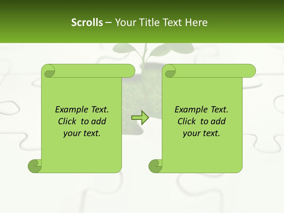 A Piece Of Puzzle With A Plant Growing Out Of It PowerPoint Template