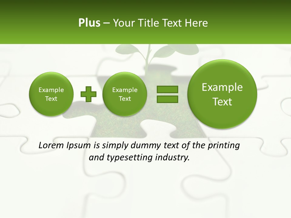 A Piece Of Puzzle With A Plant Growing Out Of It PowerPoint Template