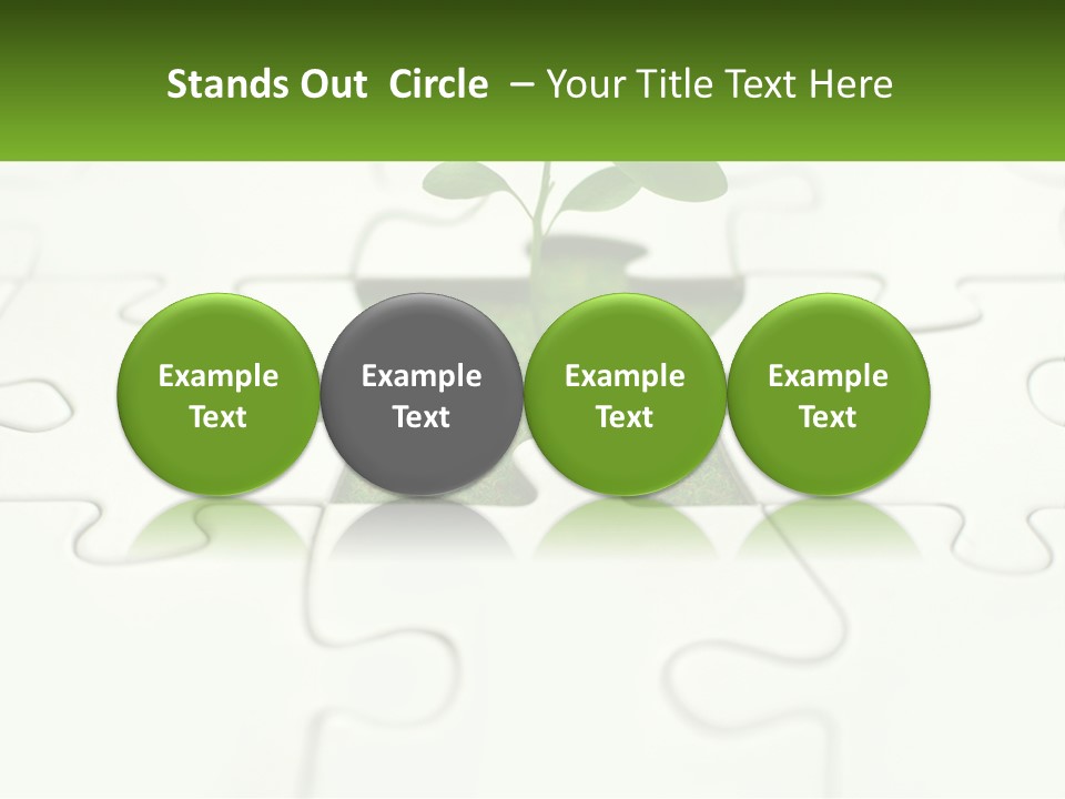 A Piece Of Puzzle With A Plant Growing Out Of It PowerPoint Template