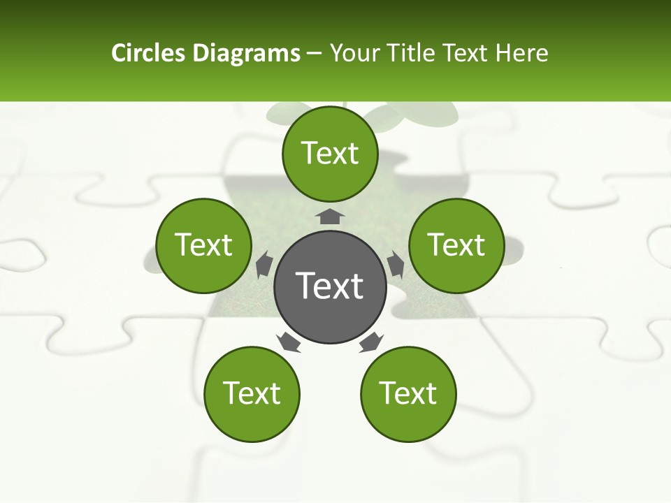 A Piece Of Puzzle With A Plant Growing Out Of It PowerPoint Template