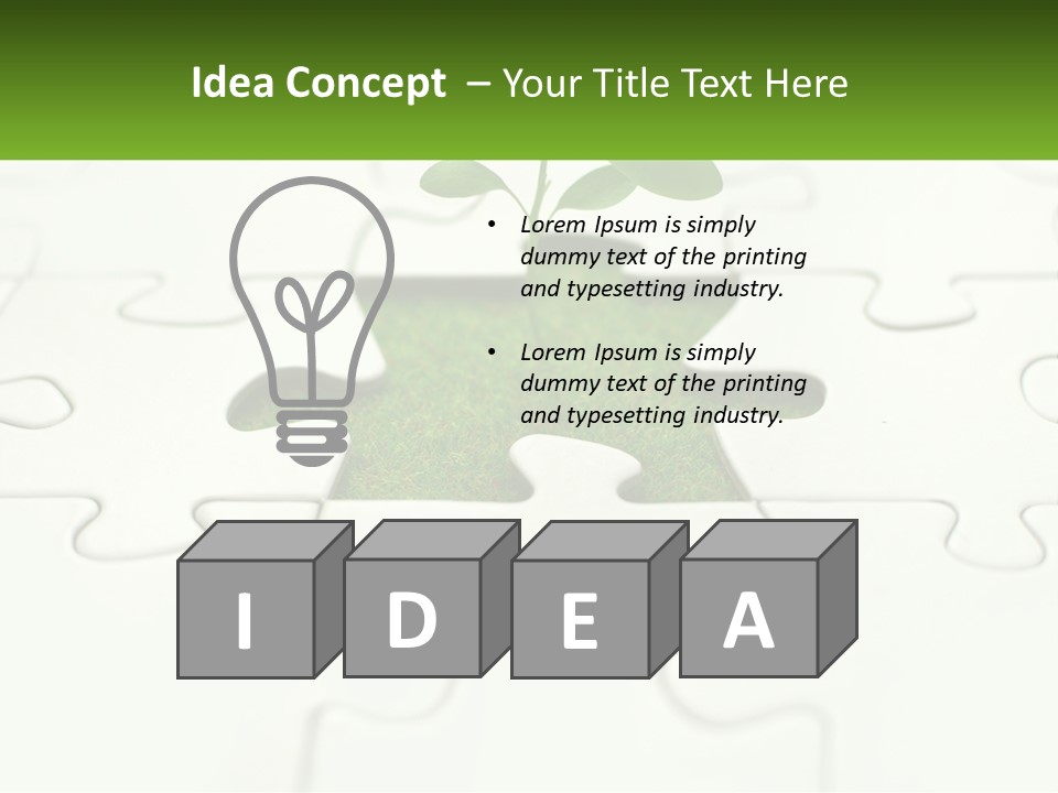 A Piece Of Puzzle With A Plant Growing Out Of It PowerPoint Template