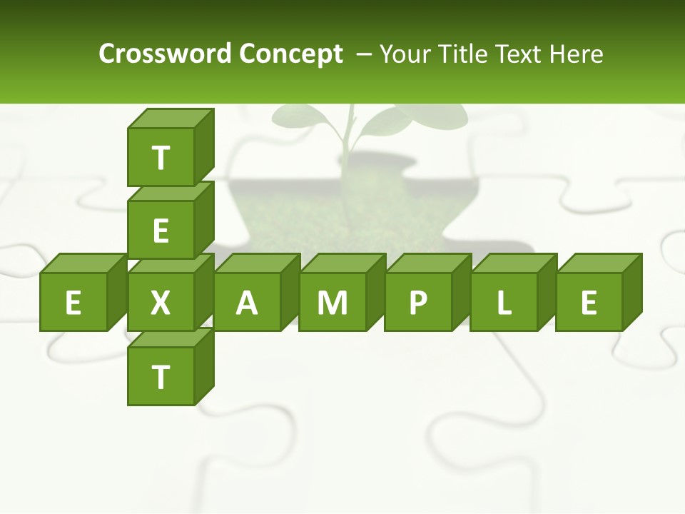 A Piece Of Puzzle With A Plant Growing Out Of It PowerPoint Template