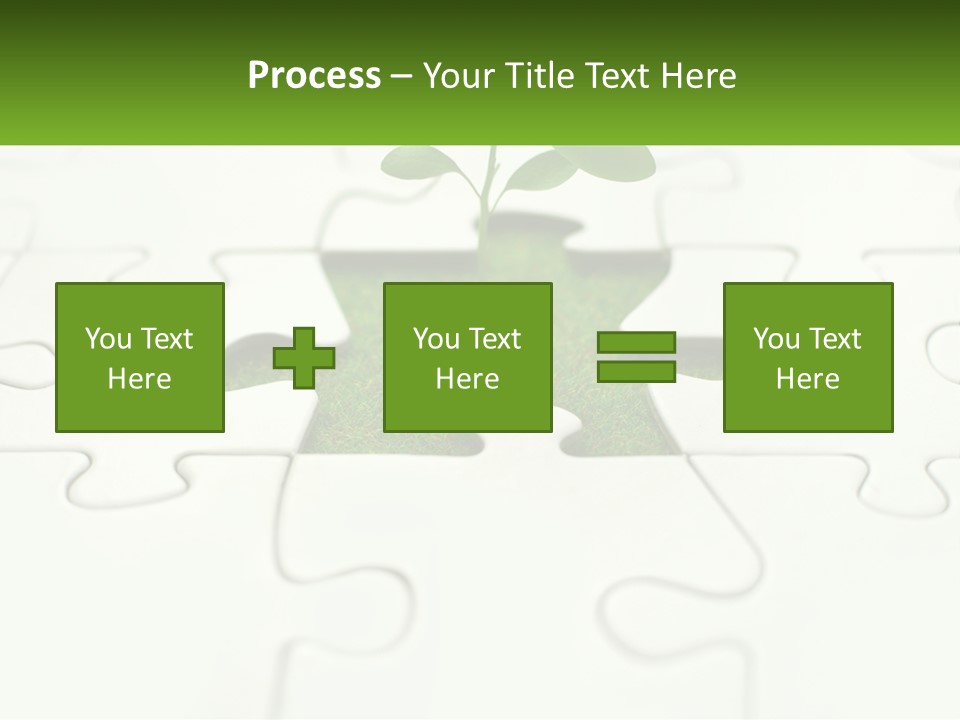 A Piece Of Puzzle With A Plant Growing Out Of It PowerPoint Template