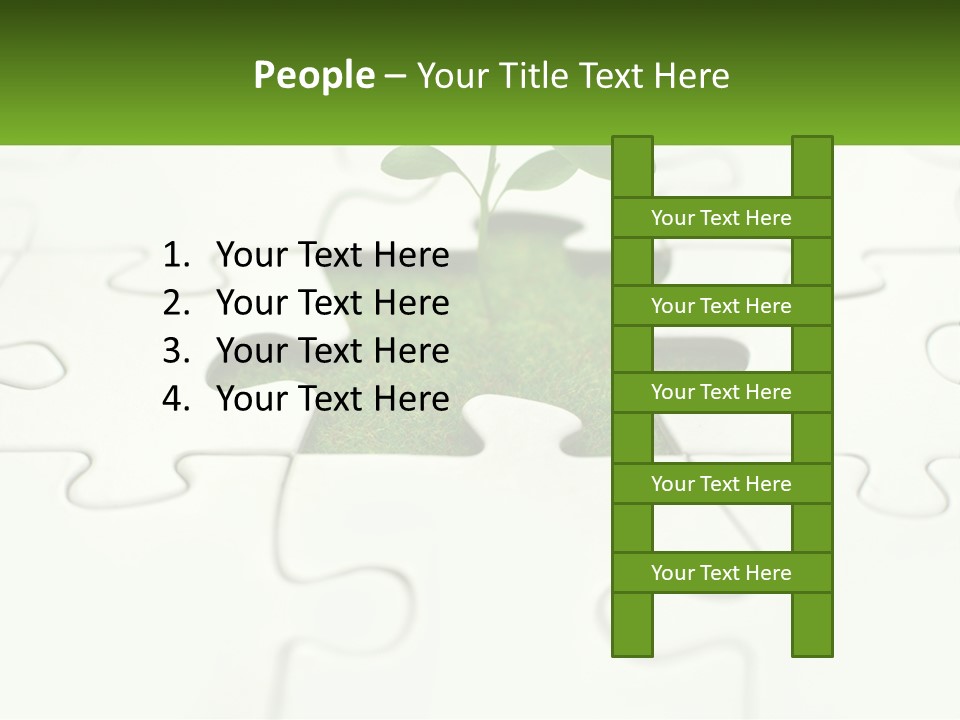 A Piece Of Puzzle With A Plant Growing Out Of It PowerPoint Template